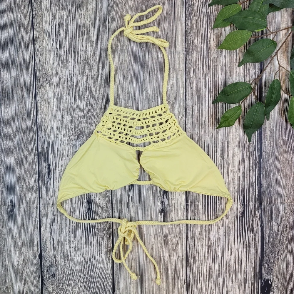 Frankie's Bikinis Yellow Mimi Bikini Top